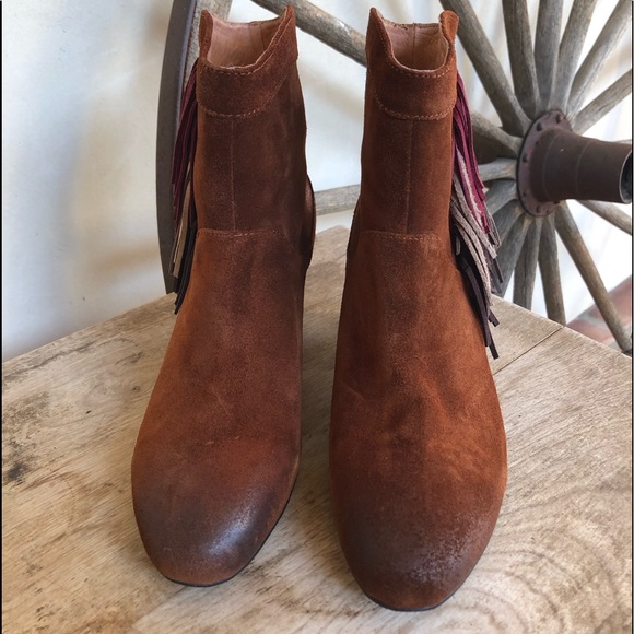 ANTHROPOLOGIE MATIKO Fringe Suede Ankle Boots NEW! - Picture 5 of 12